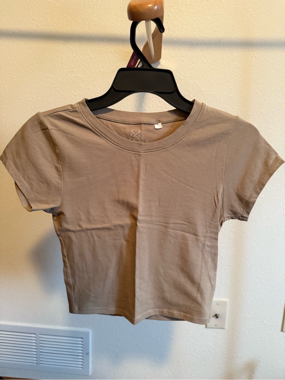 Asics Taupe Short Sleeve Crop Top